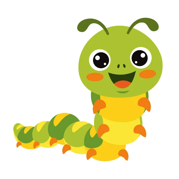 Cartoon Illustration Caterpillar - Stok Vektor