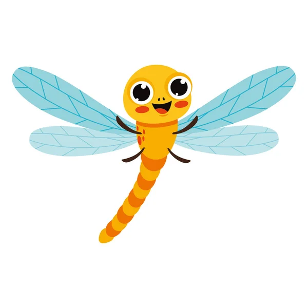 Cartoon Illustration Dragonfly — Stock vektor