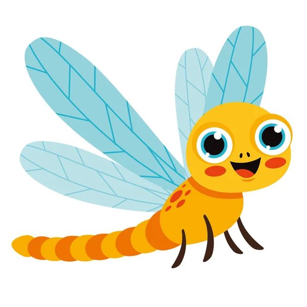 Cartoon Illustration Dragonfly — Stock vektor