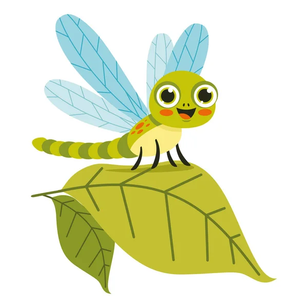 Cartoon Illustration Dragonfly — Stock Vector