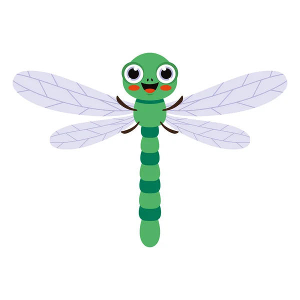 Cartoon Illustration Dragonfly — Vector de stock