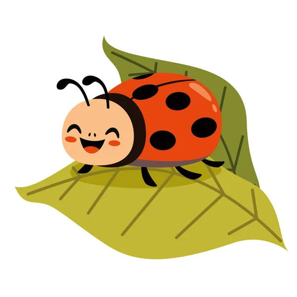 Cartoon Illustration Ladybug — Vettoriale Stock