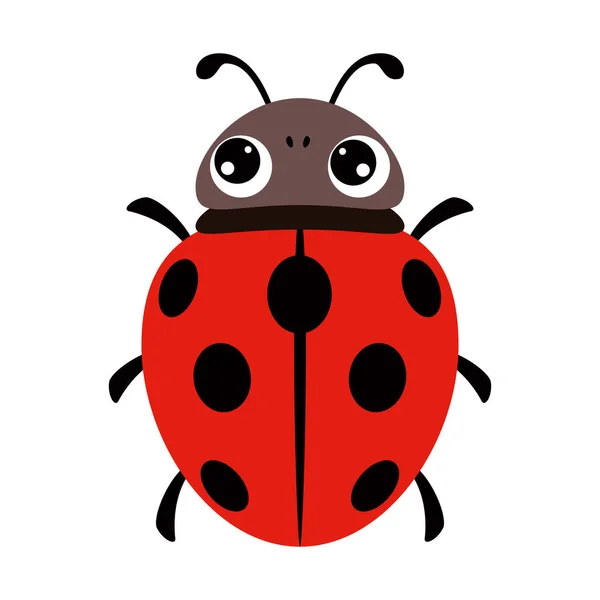 Cartoon Illustration Ladybug - Stok Vektor