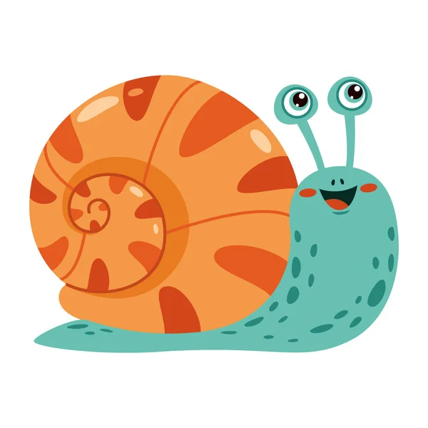 Cartoon Illustration Snail — Stockvektor
