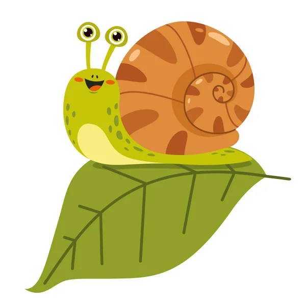 Cartoon Illustration Snail - Stok Vektor