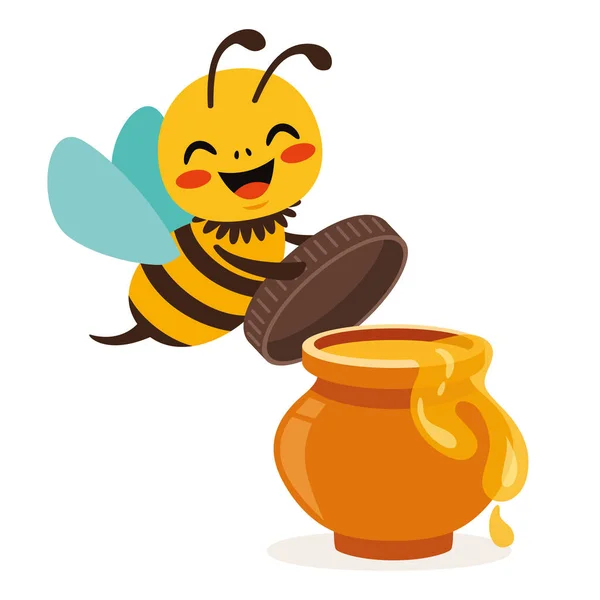 Cartoon Illustration Bee — Stockvektor