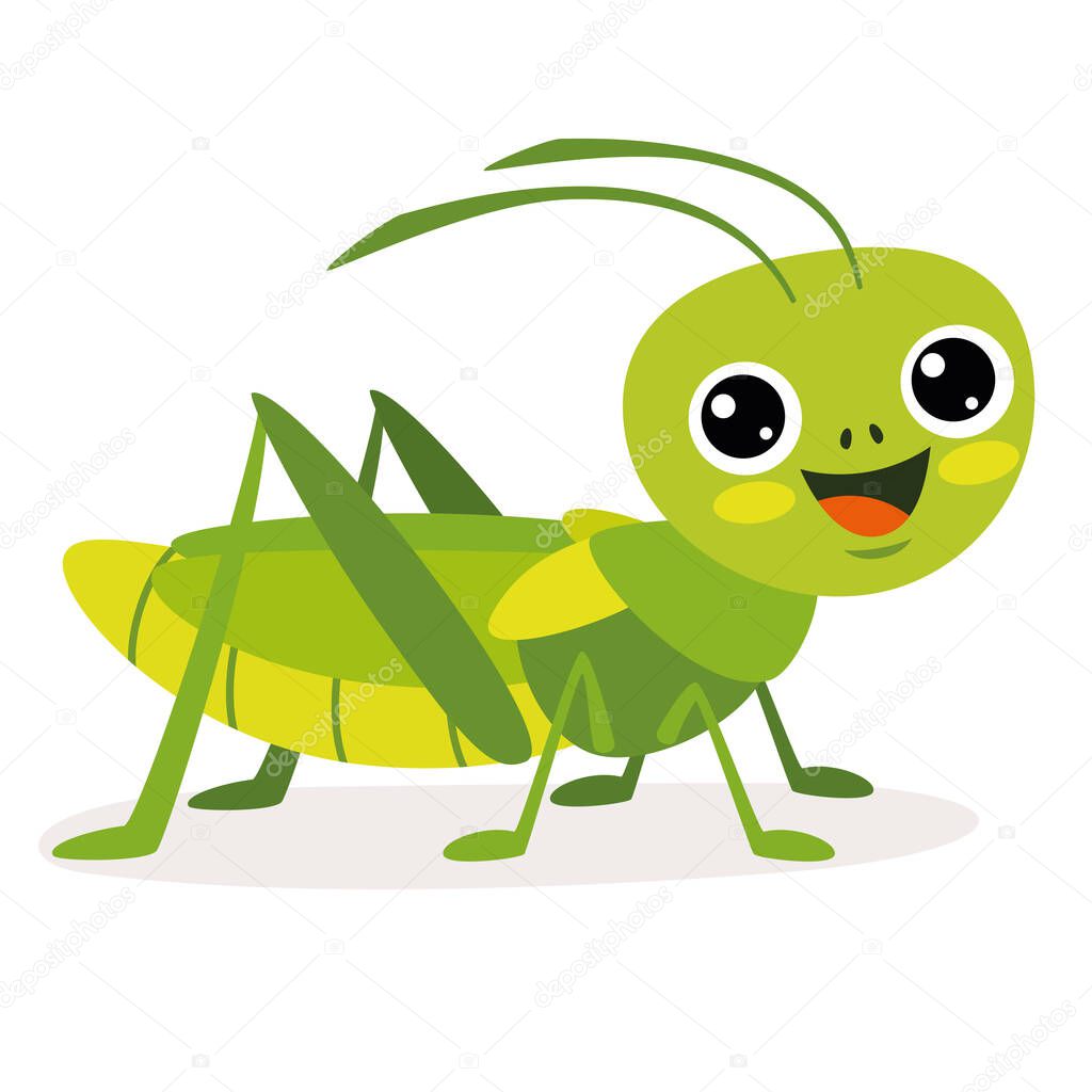 Cartoon Illustration Of A Grasshopper