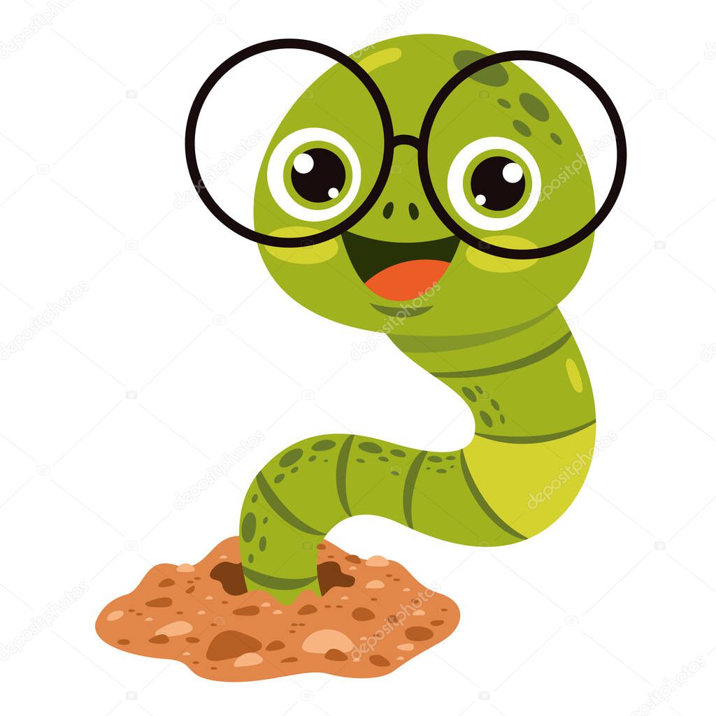 Cartoon Drawing Of A Worm