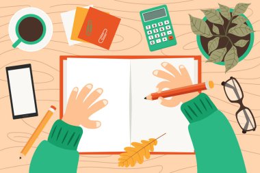 Not Defterine El Yazısının Üst Görünümü