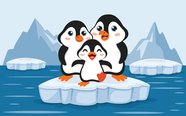 Zeichnung Des Pinguin Charakters — Stockvektor
