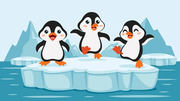 Dibujo Dibujos Animados Del Personaje Del Pingüino — Vector de stock