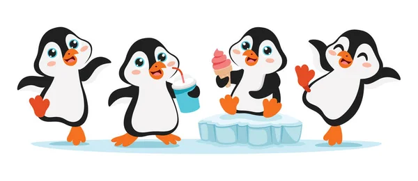 Dessin Dessin Animé Personnage Pingouin — Image vectorielle