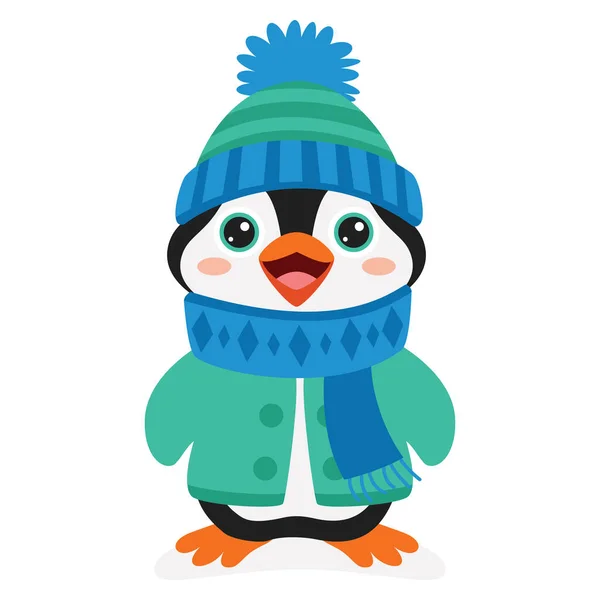 Dibujo Dibujos Animados Del Personaje Del Pingüino — Vector de stock