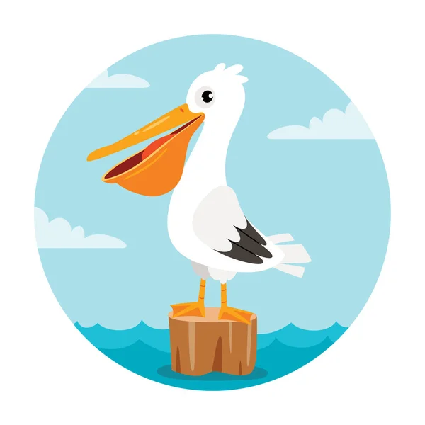 Desenho Desenhos Animados Pelicano — Vetor de Stock