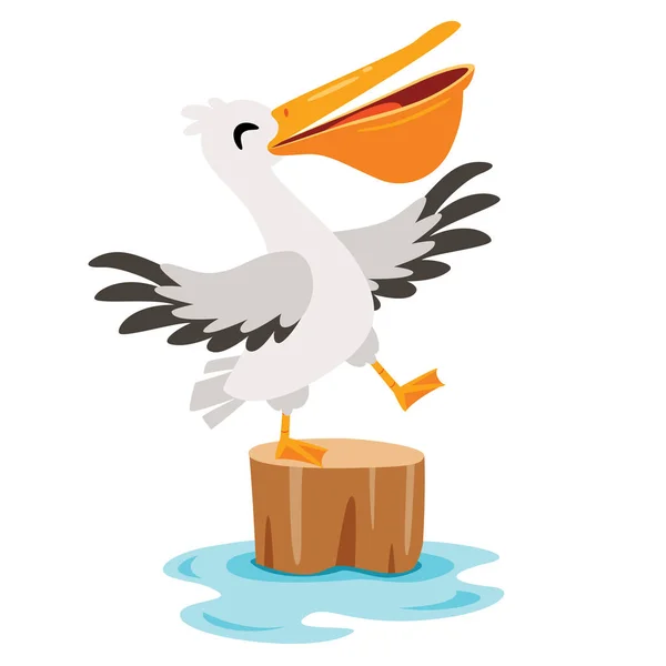 Cartoon Drawing Pelican — Stock Vector