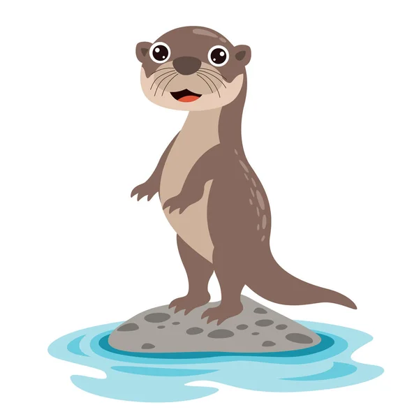 Cartoon Drawing Otter — Stock Vector