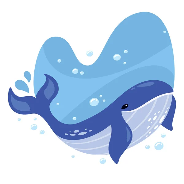 鲸鱼卡通画 — 图库矢量图片