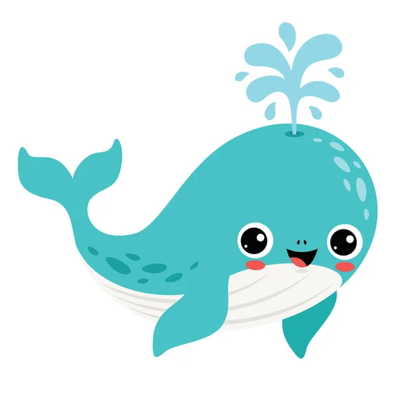 Desenho Desenhos Animados Uma Baleia — Vetor de Stock