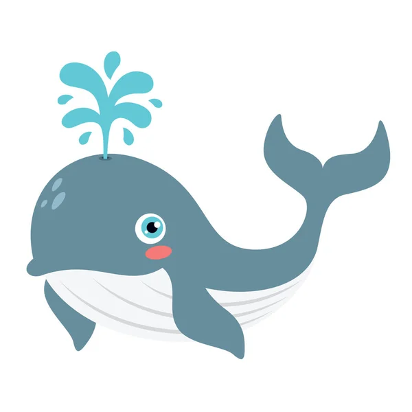 Cartoon Drawing Whale — стоковый вектор