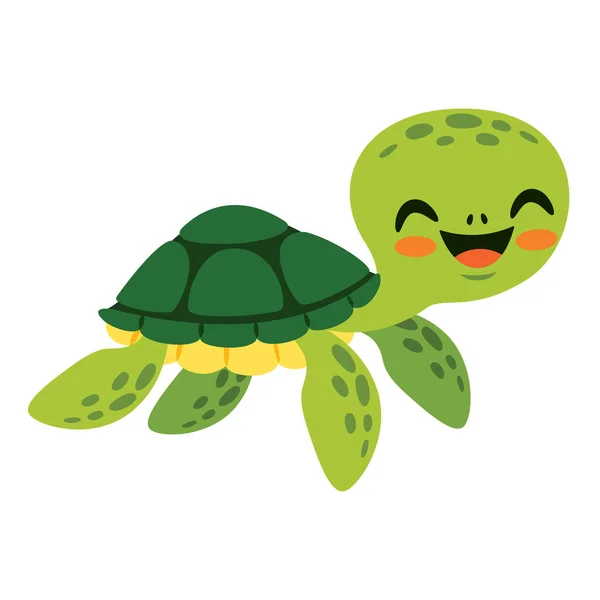 Cartoon Drawing Sea Turtle — Stock Vector