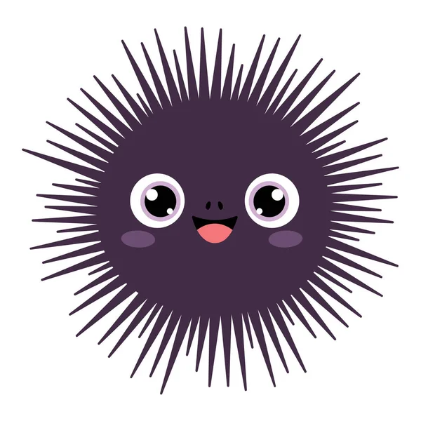 Cartoon Drawing Sea Urchin - Stok Vektor