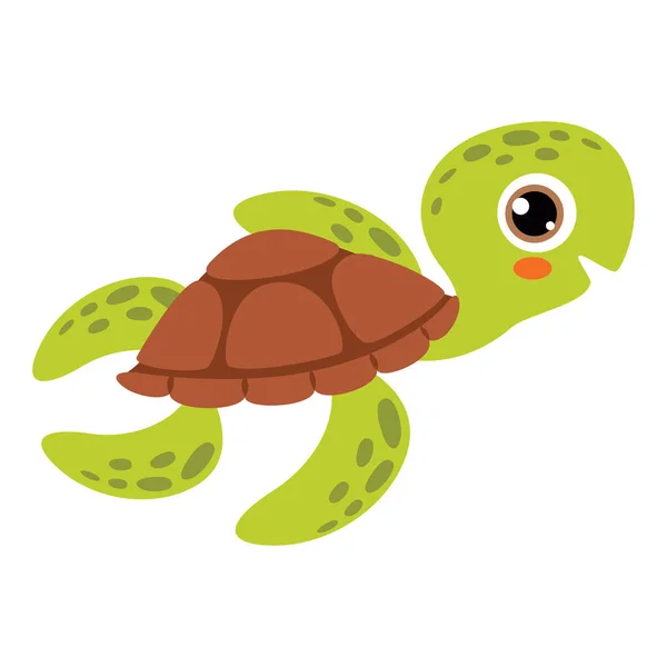 Cartoon Drawing Sea Turtle — Stock Vector