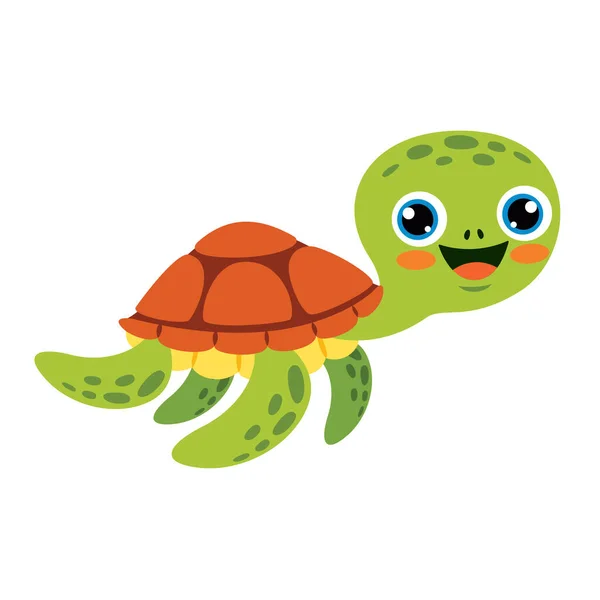 Cartoon Drawing Sea Turtle — Stock Vector