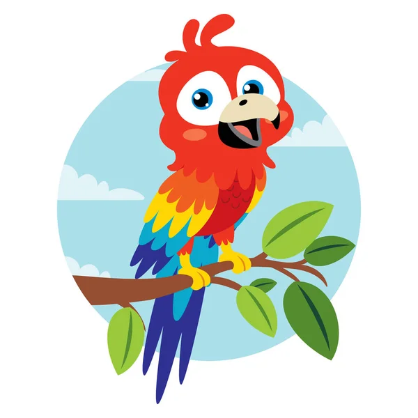 Desenho Desenhos Animados Papagaio — Vetor de Stock