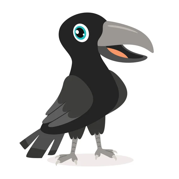 Cartoon Drawing Crow — Stock Vector