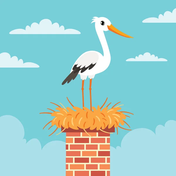 Cartoon Drawing Stork — Stock Vector
