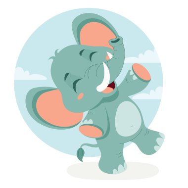 Bir Filin Çizgi Film Çizimi