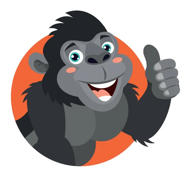 Rajzfilm Illusztráció Egy Gorilla — Stock Vector