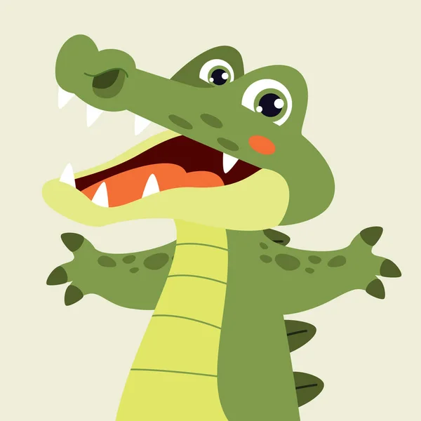 Illustration Bande Dessinée Crocodile — Image vectorielle