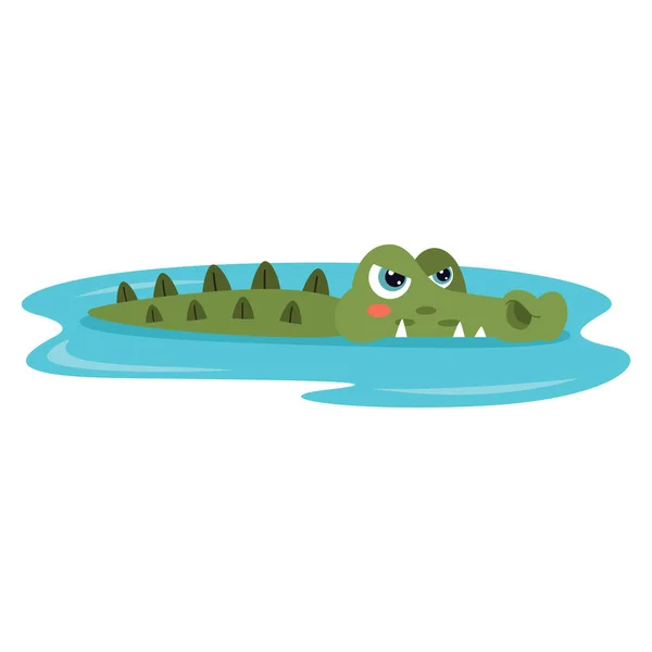Illustration Bande Dessinée Crocodile — Image vectorielle