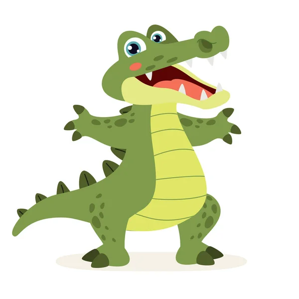 Cartoon Illustration Crocodile — Stock Vector