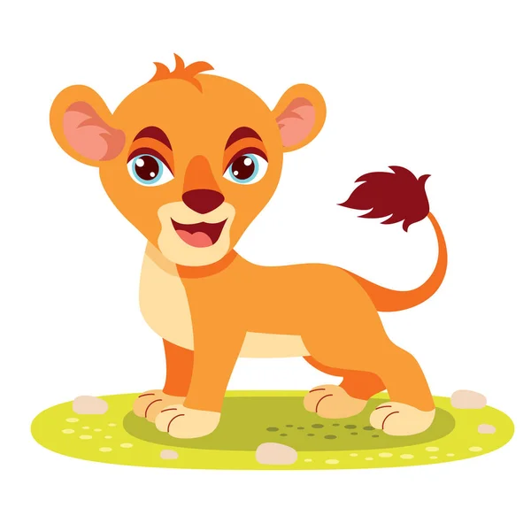 Ilustração Dos Desenhos Animados Leão — Vetor de Stock