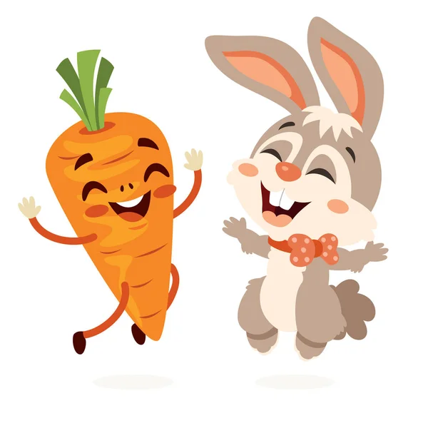 Мультфильм Кролик Морковь — стоковый вектор