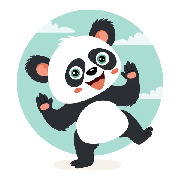 Illustrazione Del Fumetto Panda — Vettoriale Stock