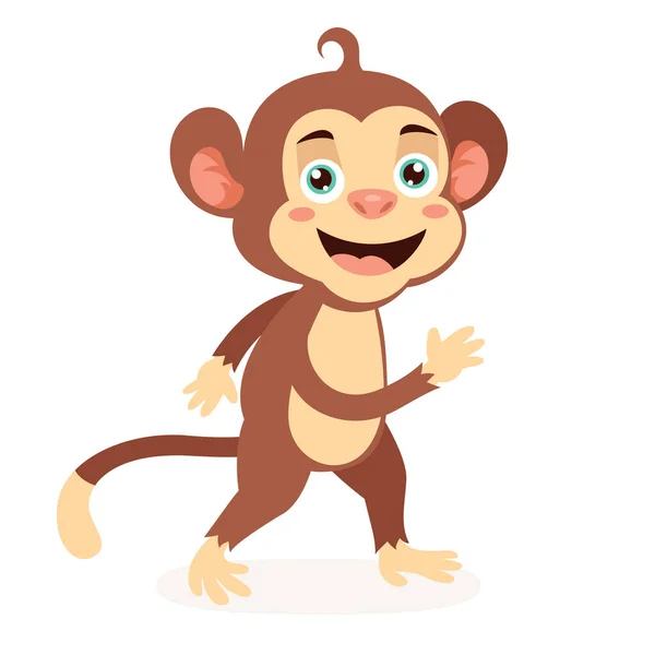 Desenho Animado Ilustração Macaco — Vetor de Stock