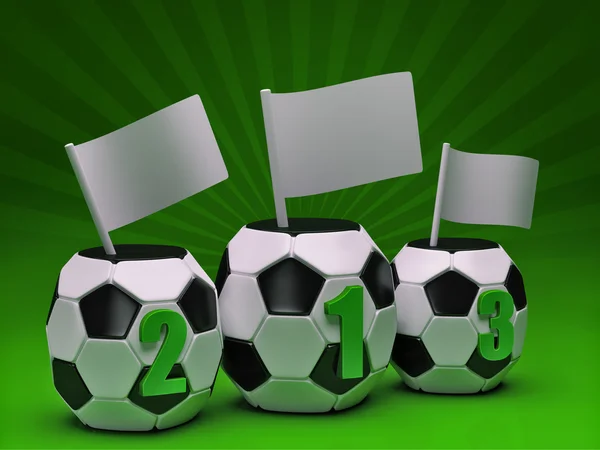 Green soccer podium — Stock Photo, Image