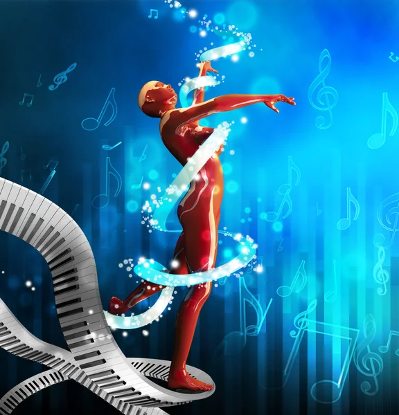 Background with dancing girl — Stock Photo, Image