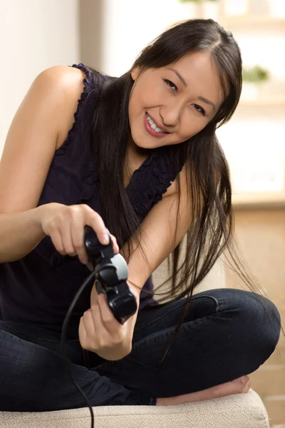 Asian woman having fun — Stock Photo, Image