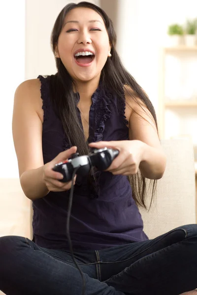 Asian woman having fun — Stock Photo, Image