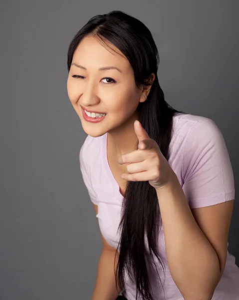 Cute Asian woman in studio — Stock Photo, Image