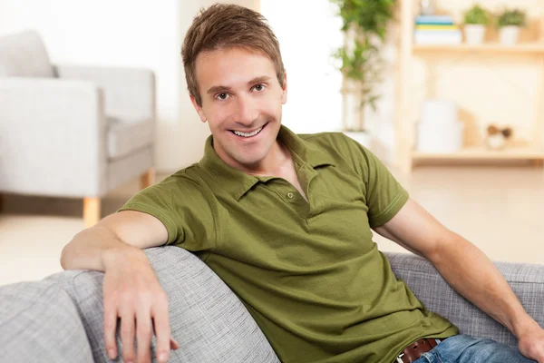 Handsome white man at home — Stock Photo, Image