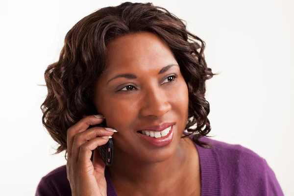 Pretty African American woman working in office — Stock Photo, Image