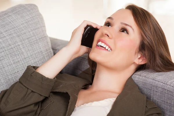 Attractive white woman relaxing at home — Stock Photo, Image