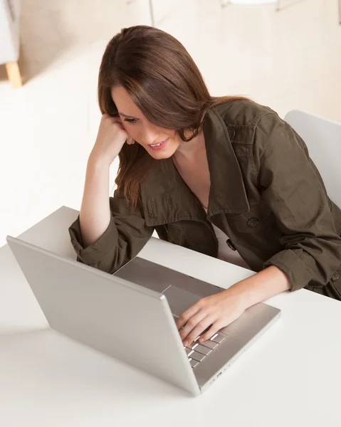 Cute Caucasian girl at work — Stock Photo, Image