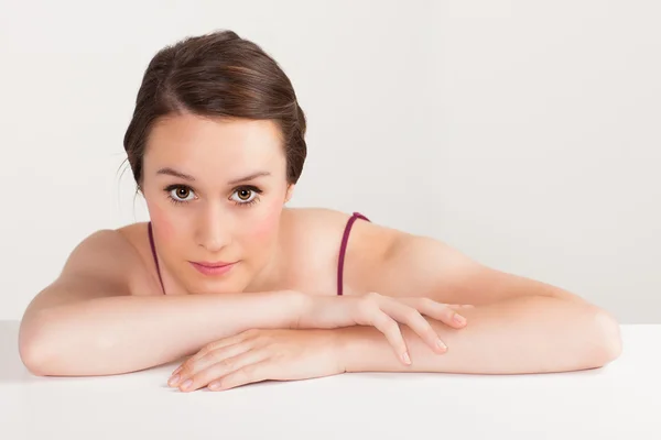 Headshot of stunning white woman — Stock Photo, Image