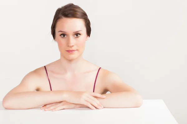 Headshot of stunning white woman — Stock Photo, Image